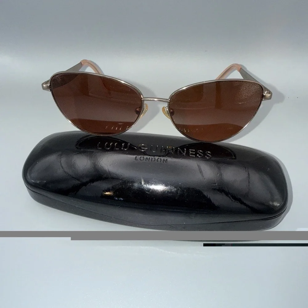 Lulu Guinness Authentic Sunglasses L1115 Vintage Metal Cateye Frames & Lulu Case